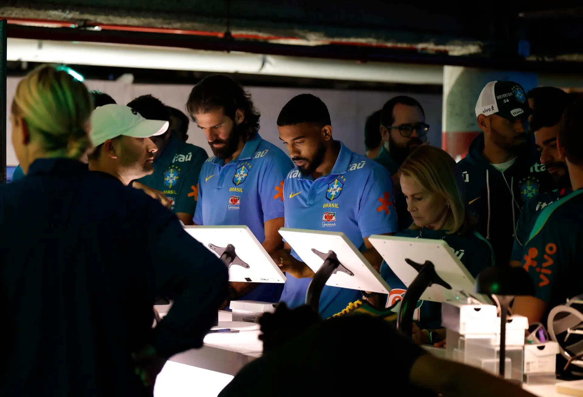 Brazil squad at the 1ofONE design stations